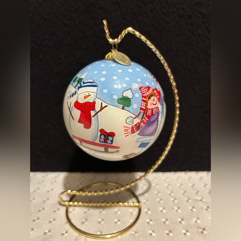 LI BIEN 2015 SNOWMAN, SLED CHRISTMAS ORNAMENT, SLED, PIER 1